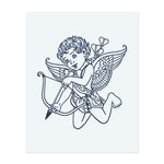 Ein charmantes Tattoo von Cupid, dem Gott der Liebe, der mit seinem Bogen und Pfeil bereit ist, die Liebe zu treffen. Ein perfektes Design, um Romantik und Zuneigung auszudrücken.
