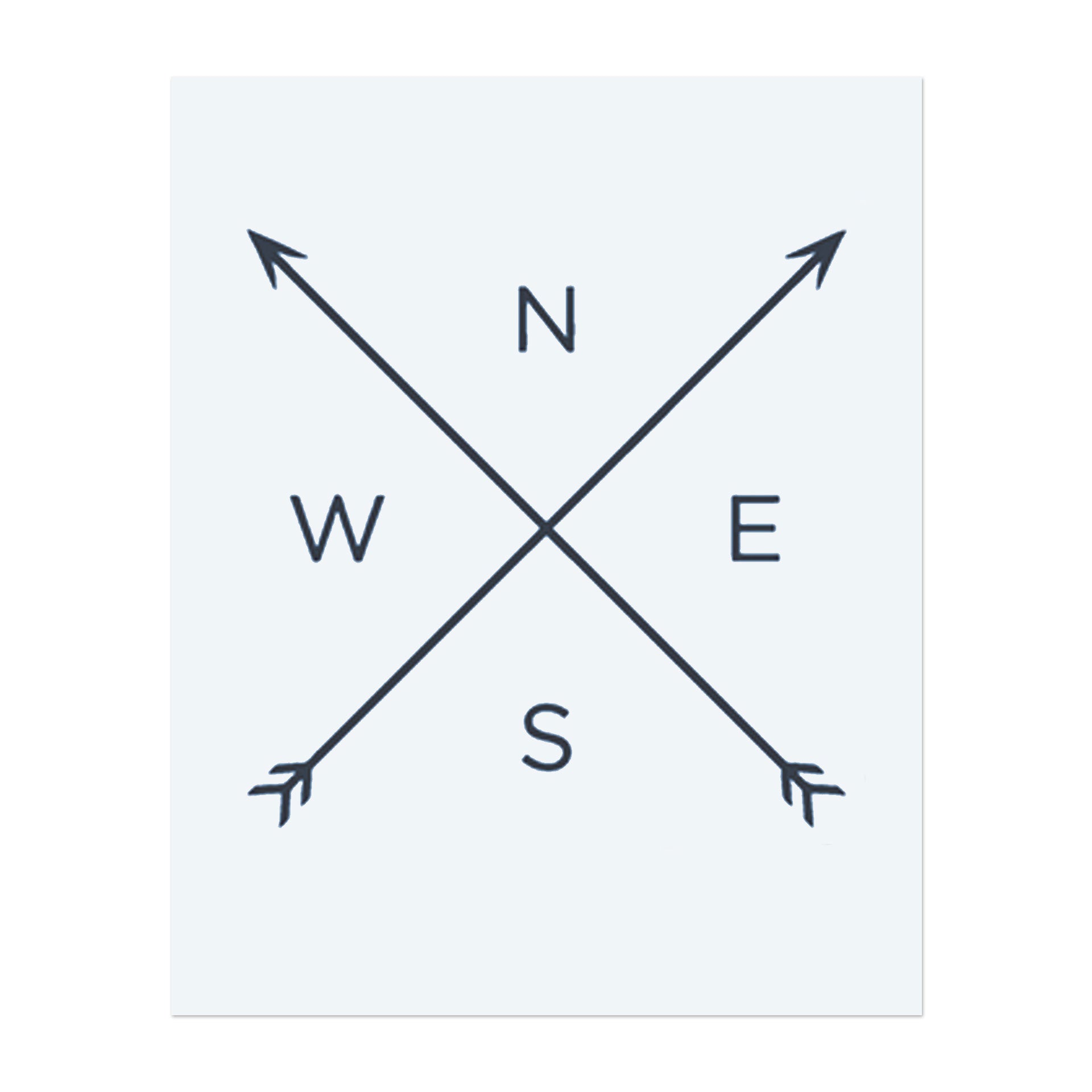 Ein Minimalistes Kompass-Design mit Pfeilen, die in alle vier Richtungen zeigen. Dieses Tattoo symbolisiert Führung, Richtung und das Finden des eigenen Weges, perfekt für diejenigen, die Klarheit und Zweck auf ihrer Reise suchen.